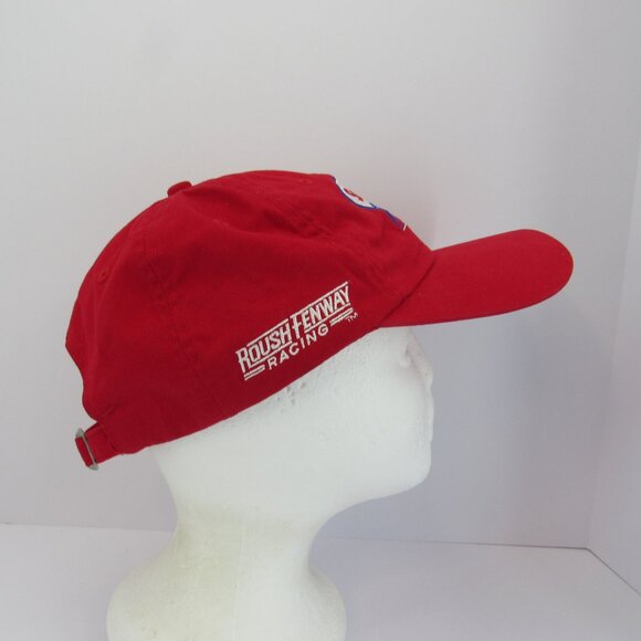 Save A Lot Racing Embroidered Logo Carl Edwards Men's Red Adj Strap Back Cap Hat - Picture 4 of 8